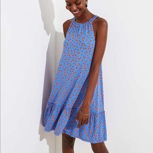 NWT 🌺 Loft floral sleeveless ruffle halter dress